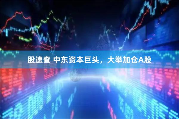 股速查 中东资本巨头，大举加仓A股